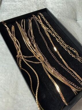 Box of 8: Gold-Tone Necklaces